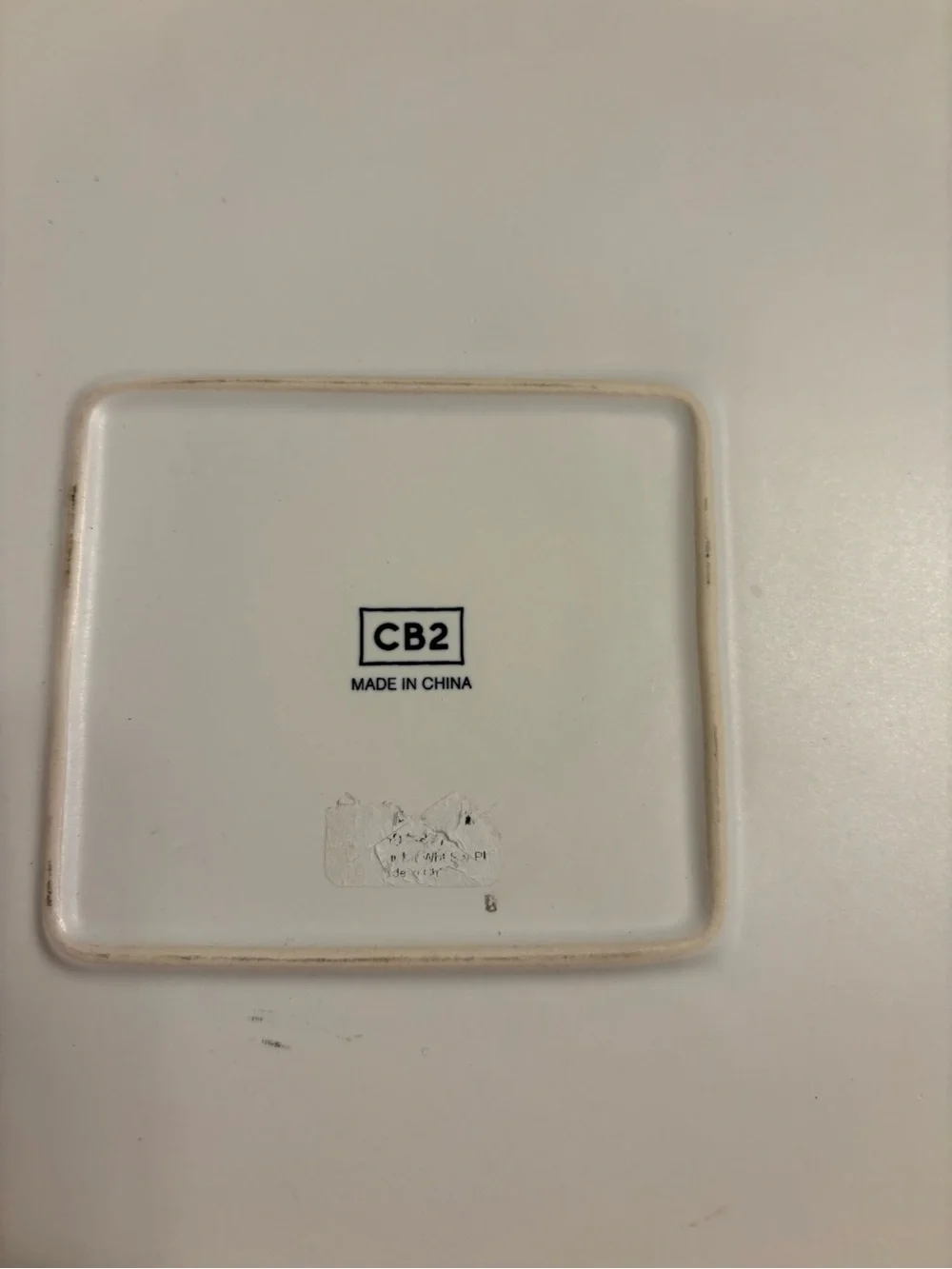 CB2 White Square Stoneware serving plates4 total.